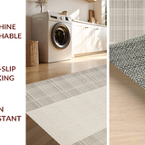 Ultra Soft Area Rug, Non Slip, Stain Resistant, Washable Area Rugs for Living Room, Bedroom, Trendy Urban Symmetrical Design(Beige)