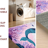 Ultra Soft Area Rug, Non Slip, Stain Resistant, Washable Area Rugs for Living Room, Bedroom, Serene Aquatic Gradient Composition(Purple)