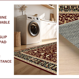 Ultra Soft Area Rug, Non Slip, Stain Resistant, Washable Area Rugs for Living Room, Bedroom, Chic Earthy Tones Vintage Aesthetic(Red)
