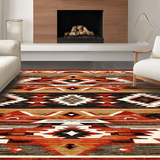 Ultra Soft Area Rug, Non Slip, Stain Resistant, Washable Area Rugs for Living Room, Bedroom, Artistic Southwestern Heritage Design(Red)