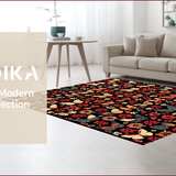 Ultra Soft Area Rug, Non Slip, Stain Resistant, Washable Area Rugs for Living Room, Bedroom, Boho Insect Botanical(Gray)