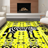 Ultra Soft Area Rug, Non Slip, Stain Resistant, Washable Area Rugs for Living Room, Bedroom, Elegant Geometric Black and Cream(Yellow)
