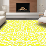 Ultra Soft Area Rug, Non Slip, Stain Resistant, Washable Area Rugs for Living Room, Bedroom, Contemporary Symmetrical Motif(Yellow)