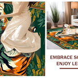Ultra Soft Area Rug, Non Slip, Stain Resistant, Washable Area Rugs for Living Room, Bedroom, Colorful Whimsical Nature Pattern(Orange)