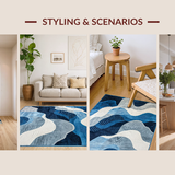 Trendy Coastal Wave Inspired Design(Blue)