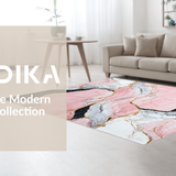 Ultra Soft Area Rug, Non Slip, Stain Resistant, Washable Area Rugs for Living Room, Bedroom, Vibrant Irregular Design with Luxurious Appeal(Pink)