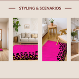 Ultra Soft Area Rug, Non Slip, Stain Resistant, Washable Area Rugs for Living Room, Bedroom, Chic Vintage Cheetah Aesthetic(Pink)