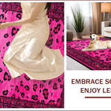 Ultra Soft Area Rug, Non Slip, Stain Resistant, Washable Area Rugs for Living Room, Bedroom, Playful Pink Animal Print Charm(Pink)