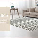 Ultra Soft Area Rug, Non Slip, Stain Resistant, Washable Area Rugs for Living Room, Bedroom, Elegant Black and Cream Geometry(Beige)