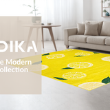 Ultra Soft Area Rug, Non Slip, Stain Resistant, Washable Area Rugs for Living Room, Bedroom, Playful Citrus Graphic Delight(Yellow)