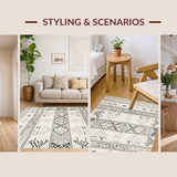 Ultra Soft Area Rug, Non Slip, Stain Resistant, Washable Area Rugs for Living Room, Bedroom, Sophisticated Minimalist Pattern Play(Beige)