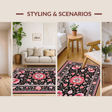 Modern Tiled Floral Aesthetic(Black)
