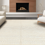 Ultra Soft Area Rug, Non Slip, Stain Resistant, Washable Area Rugs for Living Room, Bedroom, Modern Cozy Curvilinear Design(Beige)