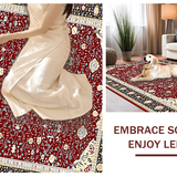 Ultra Soft Area Rug, Non Slip, Stain Resistant, Washable Area Rugs for Living Room, Bedroom, Whimsical Red Ivory Tiled Layout(Red)