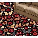 Ultra Soft Area Rug, Non Slip, Stain Resistant, Washable Area Rugs for Living Room, Bedroom, Boho Insect Botanical(Gray)