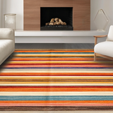 Ultra Soft Area Rug, Non Slip, Stain Resistant, Washable Area Rugs for Living Room, Bedroom, Vibrant Earth Tone Patterns(Orange)