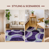 Ultra Soft Area Rug, Non Slip, Stain Resistant, Washable Area Rugs for Living Room, Bedroom, Vibrant Cozy Purple Hue(Purple)