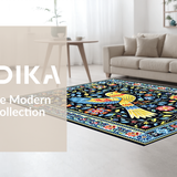Whimsical Colorful Floral Display(Black)