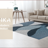 Ultra Soft Area Rug, Non Slip, Stain Resistant, Washable Area Rugs for Living Room, Bedroom, Minimalist Abstract Grey Entryway Rug for High-Traffic Areas(Blue)