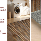 Ultra Soft Area Rug, Non Slip, Stain Resistant, Washable Area Rugs for Living Room, Bedroom, Sophisticated Neutral Tasseled Ensemble(Brown)