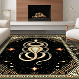 Ultra Soft Area Rug, Non Slip, Stain Resistant, Washable Area Rugs for Living Room, Bedroom, Gothic Earthy Animal Motif(Black)