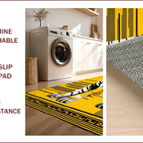 Ultra Soft Area Rug, Non Slip, Stain Resistant, Washable Area Rugs for Living Room, Bedroom, Dynamic Yellow Black Print(Black)
