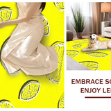 Ultra Soft Area Rug, Non Slip, Stain Resistant, Washable Area Rugs for Living Room, Bedroom, Artistic Lemon Print Delight(Yellow)