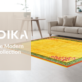 Ultra Soft Area Rug, Non Slip, Stain Resistant, Washable Area Rugs for Living Room, Bedroom, Playful Kaleidoscope Color Splash(Yellow)