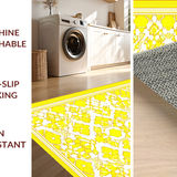 Ultra Soft Area Rug, Non Slip, Stain Resistant, Washable Area Rugs for Living Room, Bedroom, Stylish Minimalist Yellow Accent(Yellow)