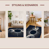 Ultra Soft Area Rug, Non Slip, Stain Resistant, Washable Area Rugs for Living Room, Bedroom, Striking Modern Abstract Contrast Piece(Black)