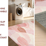 Ultra Soft Area Rug, Non Slip, Stain Resistant, Washable Area Rugs for Living Room, Bedroom, Chic Curvy Bow Accent Rug with Artful Looped Ends and Minimalist Dot Details(Pink)