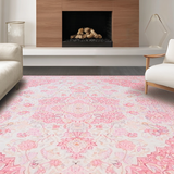 Ultra Soft Area Rug, Non Slip, Stain Resistant, Washable Area Rugs for Living Room, Bedroom, Playful Pastel Pink Symphony(Pink)