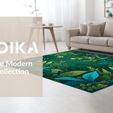 Ultra Soft Area Rug, Non Slip, Stain Resistant, Washable Area Rugs for Living Room, Bedroom, Elegant Minimalist Insect Pattern(Green)