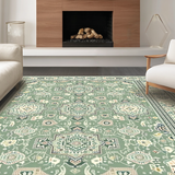 Ultra Soft Area Rug, Non Slip, Stain Resistant, Washable Area Rugs for Living Room, Bedroom, Rustic Soft Sage Floral Design(Green)