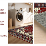 Ultra Soft Area Rug, Non Slip, Stain Resistant, Washable Area Rugs for Living Room, Bedroom, Elegant Colorful Symmetrical Design(Red)