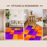 Ultra Soft Area Rug, Non Slip, Stain Resistant, Washable Area Rugs for Living Room, Bedroom, Artistic Energetic Motion Elements(Purple)