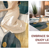 Ultra Soft Area Rug, Non Slip, Stain Resistant, Washable Area Rugs for Living Room, Bedroom, Sleek Gold and Gray Tiled Motif(Gold)