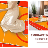 Ultra Soft Area Rug, Non Slip, Stain Resistant, Washable Area Rugs for Living Room, Bedroom, Contemporary Sports Motif Rug(Orange)