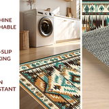 Ultra Soft Area Rug, Non Slip, Stain Resistant, Washable Area Rugs for Living Room, Bedroom, Bold Colorful Ethnic Artistry(Brown)