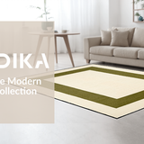 Ultra Soft Area Rug, Non Slip, Stain Resistant, Washable Area Rugs for Living Room, Bedroom, Rustic Geometric Olive Hues(Beige)