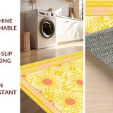 Ultra Soft Area Rug, Non Slip, Stain Resistant, Washable Area Rugs for Living Room, Bedroom, Charming Modern Abstract Whirl(Yellow)