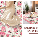 Ultra Soft Area Rug, Non Slip, Stain Resistant, Washable Area Rugs for Living Room, Bedroom, Delicate Rustic Floral Harmony(Pink)