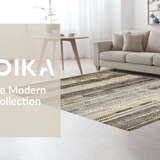 Ultra Soft Area Rug, Non Slip, Stain Resistant, Washable Area Rugs for Living Room, Bedroom, Sleek Neutral Hued Stripe Arrangement(Gray)