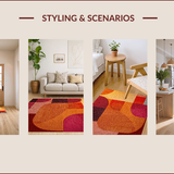 Ultra Soft Area Rug, Non Slip, Stain Resistant, Washable Area Rugs for Living Room, Bedroom, Rust Red Modern Abstract Living Room Rug(Red)
