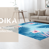 Ultra Soft Area Rug, Non Slip, Stain Resistant, Washable Area Rugs for Living Room, Bedroom, Lush Palm Leaf Aesthetic(Blue)