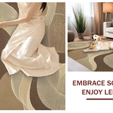 Ultra Soft Area Rug, Non Slip, Stain Resistant, Washable Area Rugs for Living Room, Bedroom, Timeless Organic Fluid Patterns(Beige)