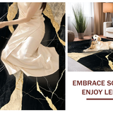 Ultra Soft Area Rug, Non Slip, Stain Resistant, Washable Area Rugs for Living Room, Bedroom, Bold Artistic Black White Contrast(Black)