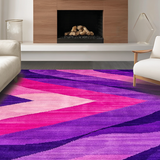 Ultra Soft Area Rug, Non Slip, Stain Resistant, Washable Area Rugs for Living Room, Bedroom, Dynamic Modern Striped Arrangement(Purple)