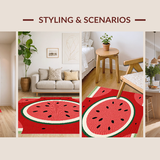 Ultra Soft Area Rug, Non Slip, Stain Resistant, Washable Area Rugs for Living Room, Bedroom, Radiant Festive Fruit Palette(Red)