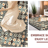 Ultra Soft Area Rug, Non Slip, Stain Resistant, Washable Area Rugs for Living Room, Bedroom, Unique Soft-Cornered Geometric Layout(White)